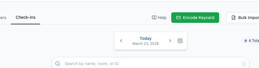 Encode Keycard button in the Operations View header