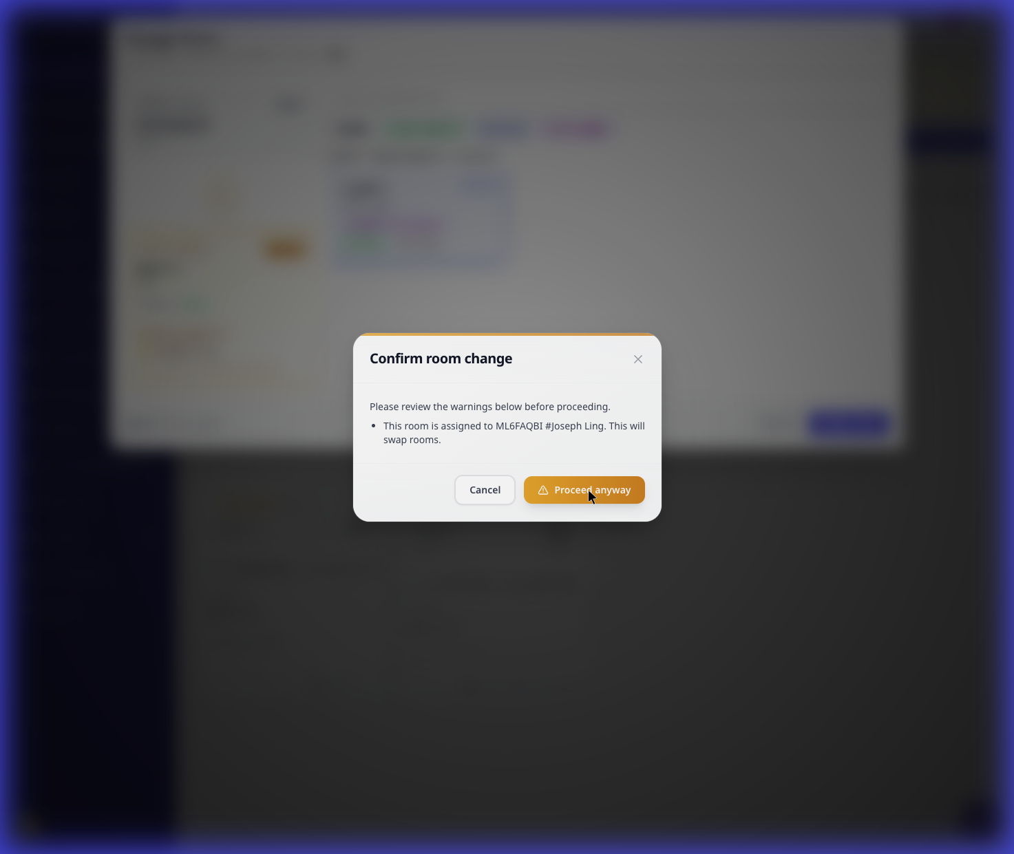 Room Swap Confirmation