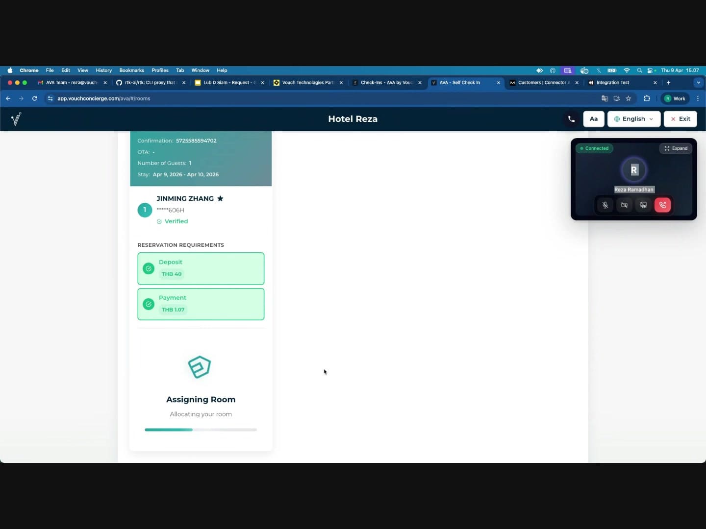 Room assignment កំពុងដំណើរការបន្ទាប់ពីជំហានទាំងអស់បញ្ចប់