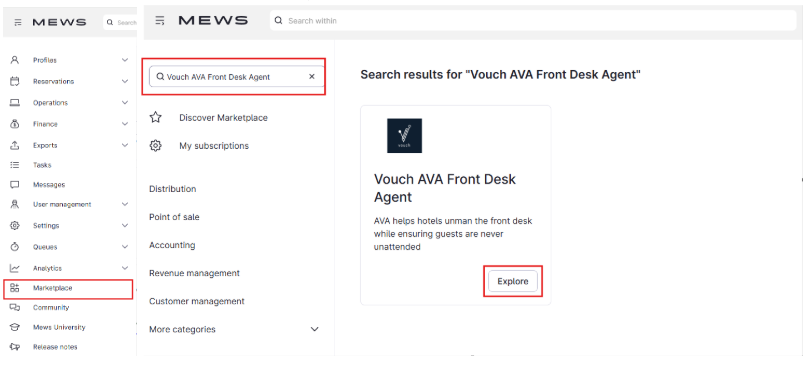 Search for Vouch AVA in Marketplace
