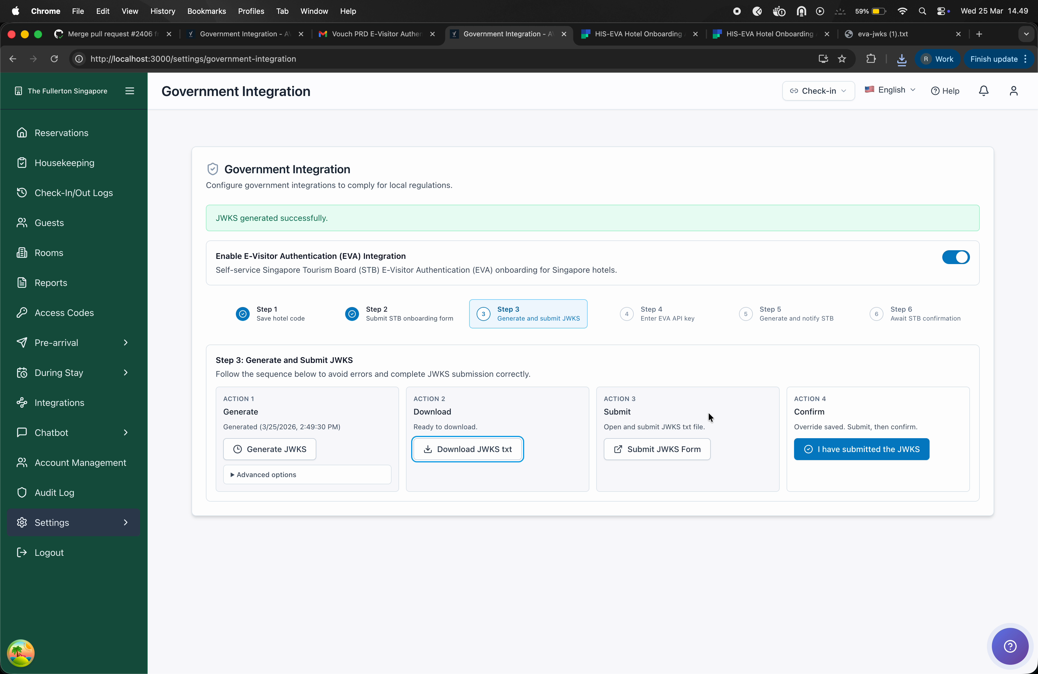 Advanced options expanded showing Override Keys button