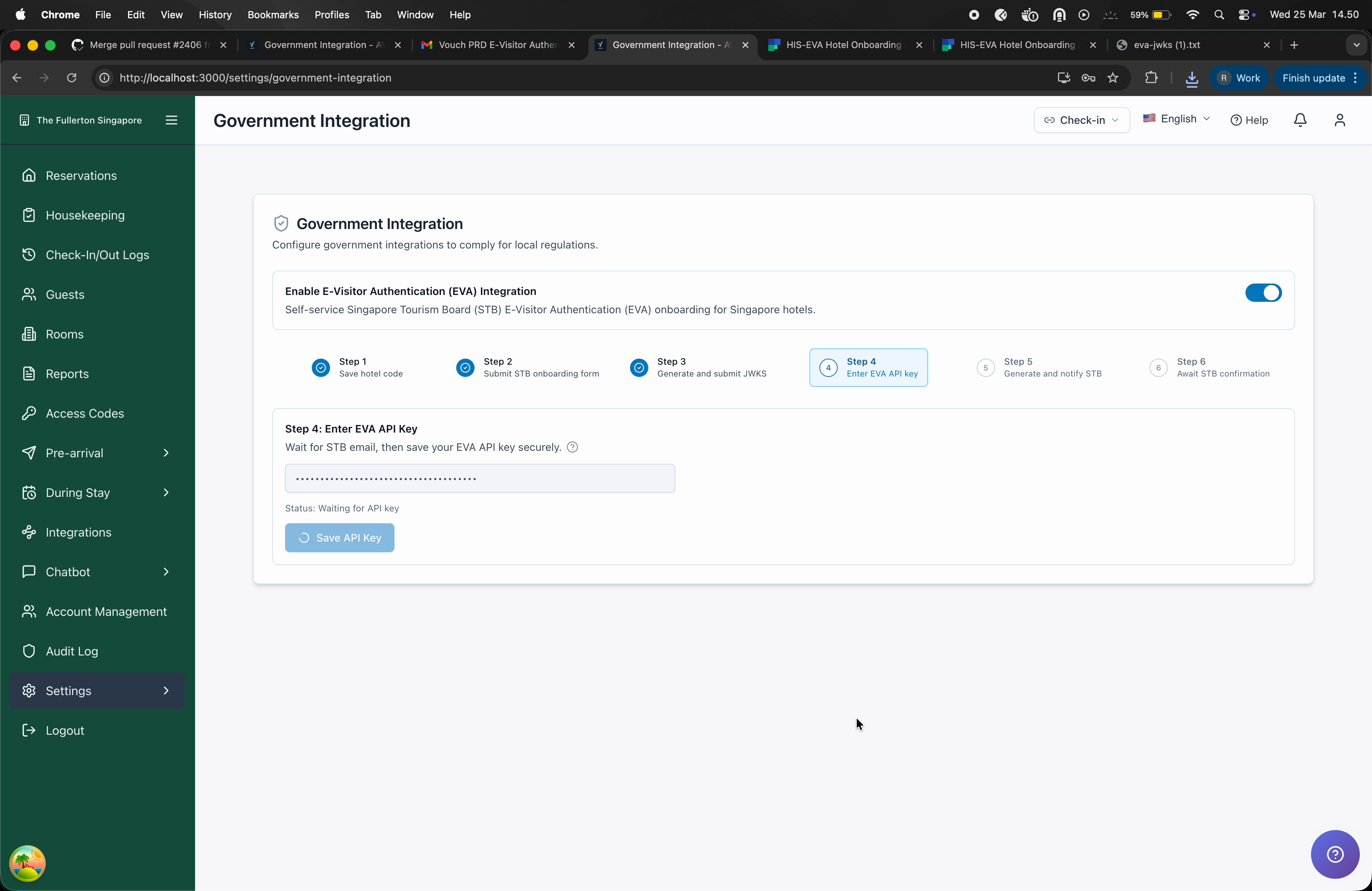 Step 5 showing test transaction ID and notification options
