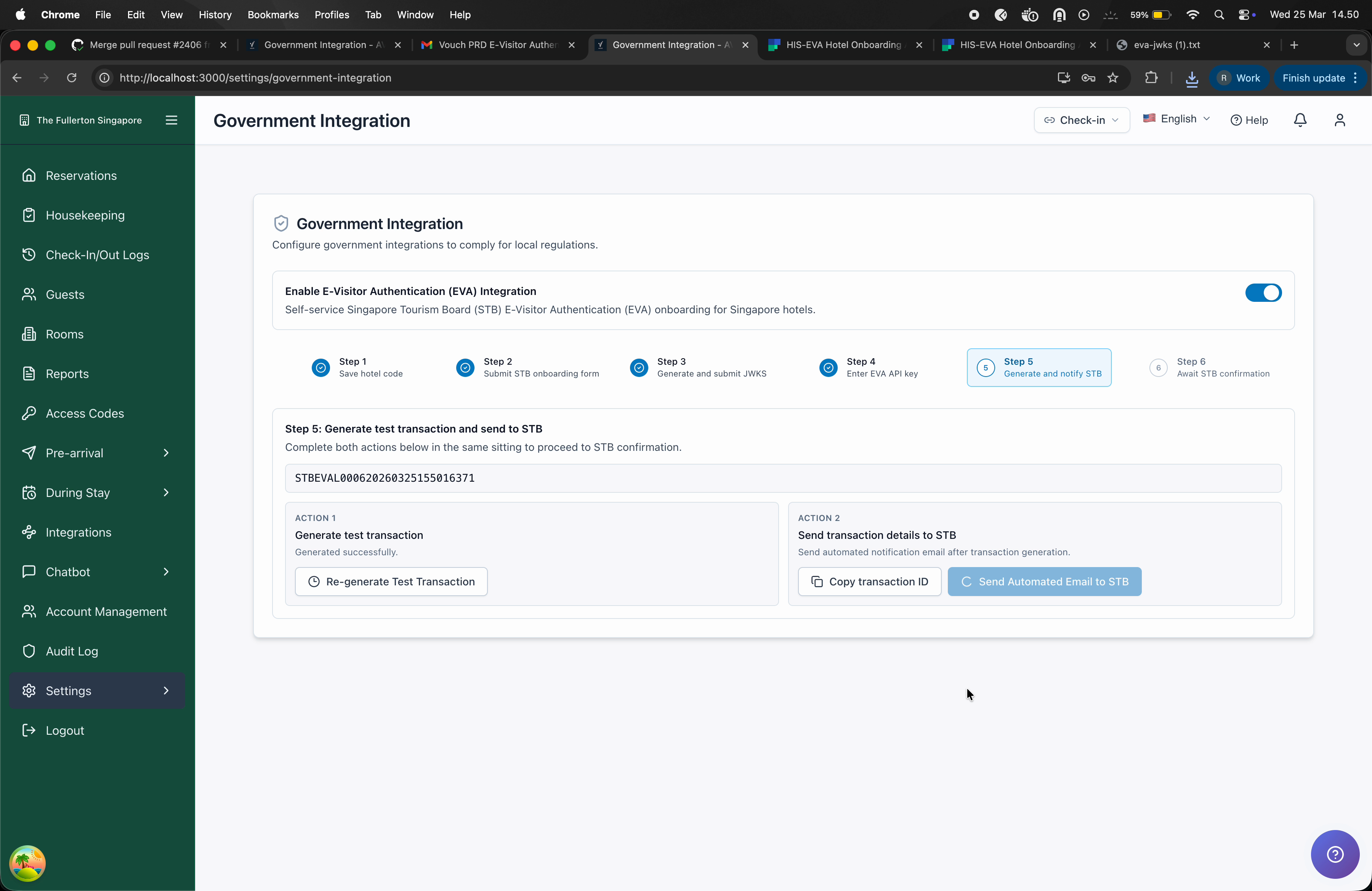 Step 6 showing waiting status and confirmation button